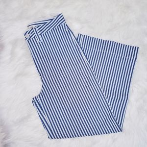 Madewell Wide Leg Crop pants in Herringbone stripe
